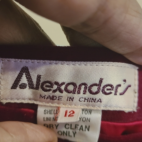 Alexander's Vintage Maroon Pleated Midi Skirt (Size 12) - Picture 2 of 11